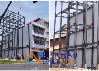 Proyek Bangunan Hotel Alvina Tanpa Plank IMB dan Abaikan Keselamatan Pekerja