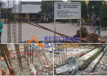 Gunakan Pondasi Lama, Proyek Pagar SD 37 Diduga Tak Sesuai Petunjuk Teknis