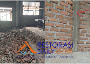 Diduga Tak Sesuai Petunjuk Teknis, CV Larisma Jaya Bongkar Bangunan SMP 1 Pematangsiantar